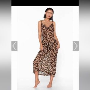 Never worn Women's Brown Leopard Cowl Neck